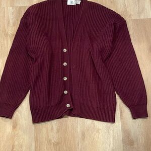 Women's Burgundy Cardigan Sweater